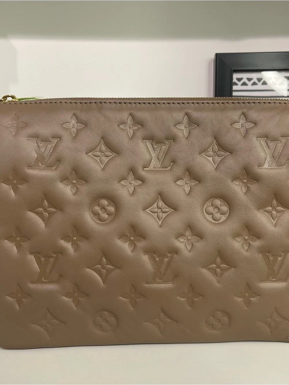 Louis Vuitton Mocha Coussin PM Embossed Leather